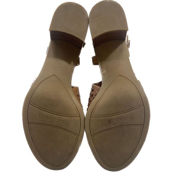 Franco Sarto Harlet Women's Brown Leather Slingback Peep Toe Sandals Size 10 - Picture 5 of 7